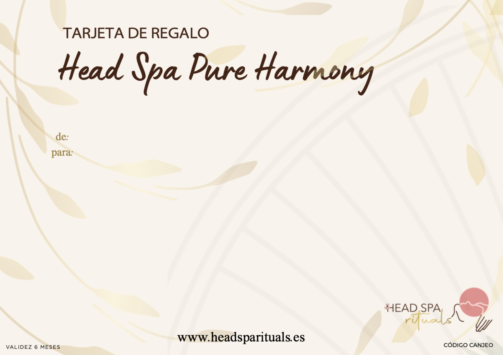 Tarjeta regalo Pure Harmony
